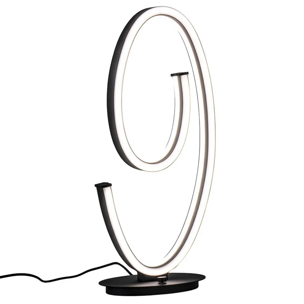 Dimbare LED tafellamp mat zwart ovaal