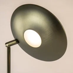 Dimbare LED uplighter met leeslamp donker brons