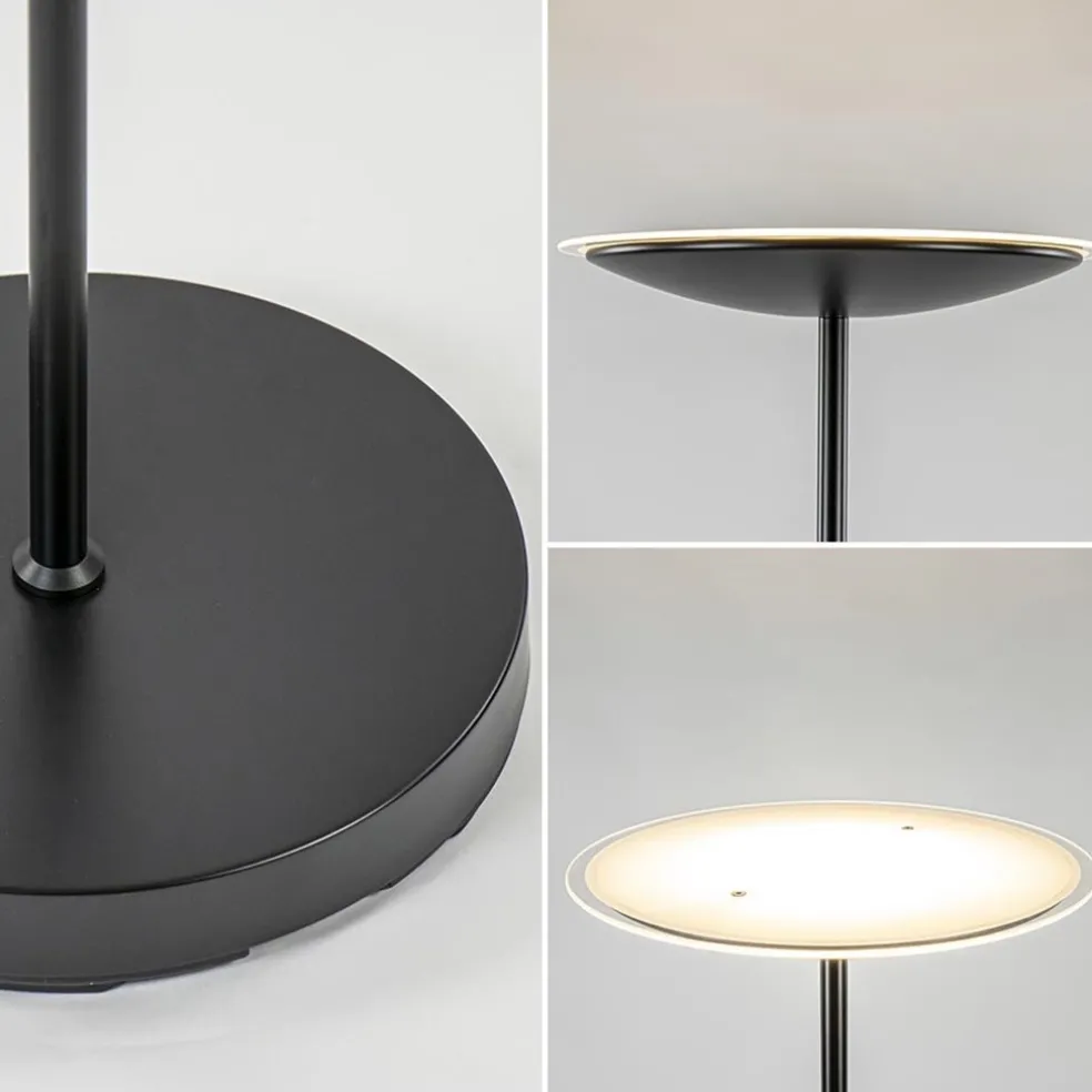 Dimbare LED uplighter vloerlamp mat zwart