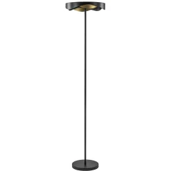 Dimbare LED vloerlamp zwart met goud