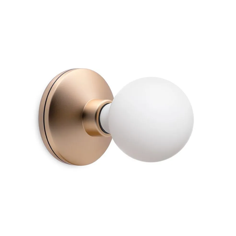 Dimbare wandlamp op batterij goud met frosted