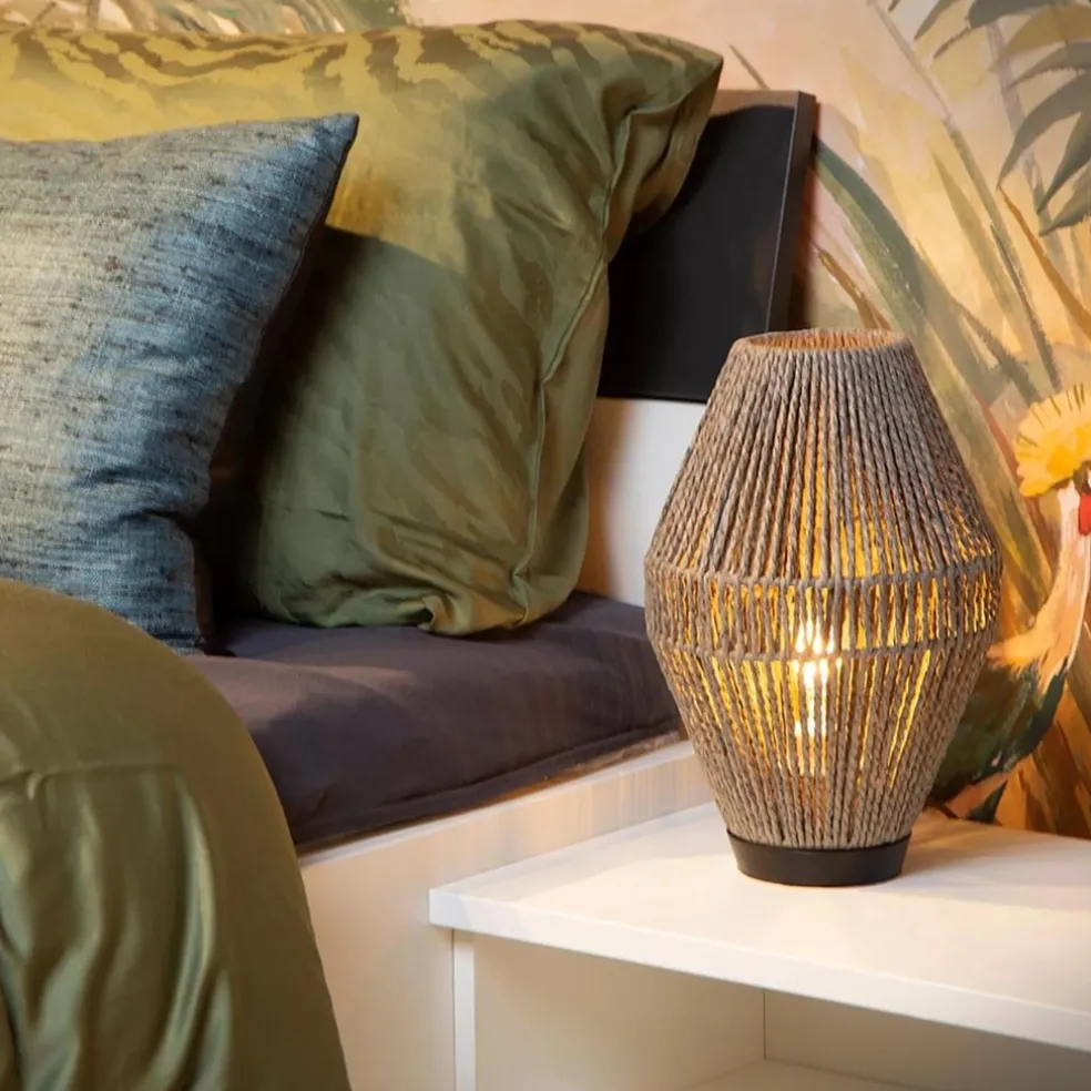 Draad tafellamp hoogwaardig papier grijs