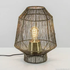 Draad tafellamp Vitora antiek brons