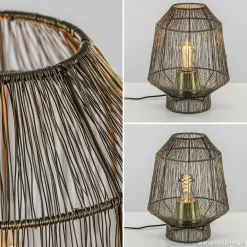 Draad tafellamp Vitora antiek brons