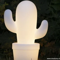 Draadloze LED tafellamp cactus wit