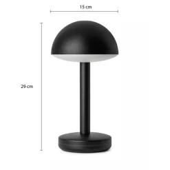 Draadloze LED tafellamp zwart oplaadbaar