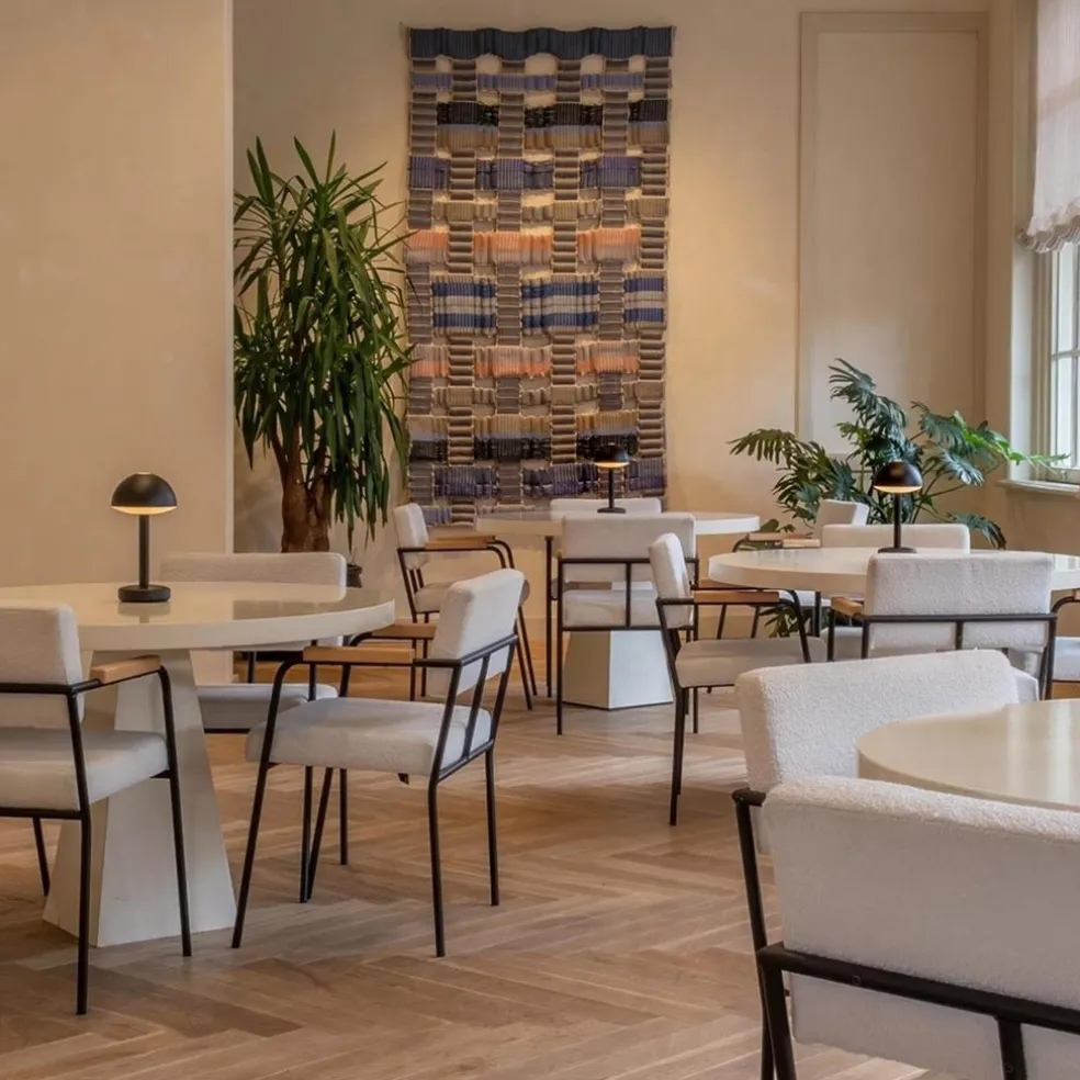 Draadloze LED tafellamp zwart oplaadbaar