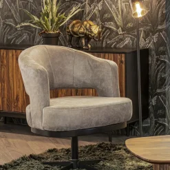 Draaibare armstoel bull-leder met return-system