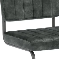 Eetkamerstoel hunter groen met zwart onderstel