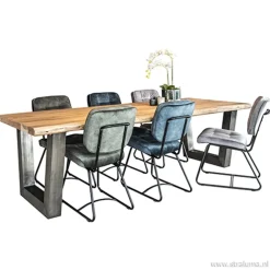 Eetkamerstoel velours grijs met zwart