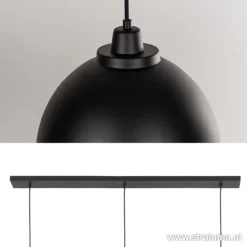 Eettafel hanglamp Kylie 3- lichts zwart-goud