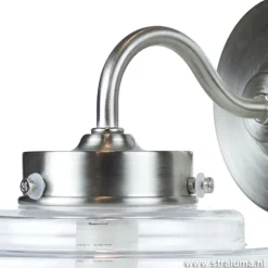 Glazen wandlamp met staal Deco