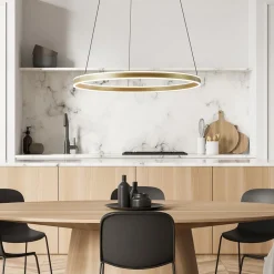 Grote design hanglamp LED gouden ring