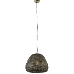 Grote hanglamp Finou antiek brons met zwart
