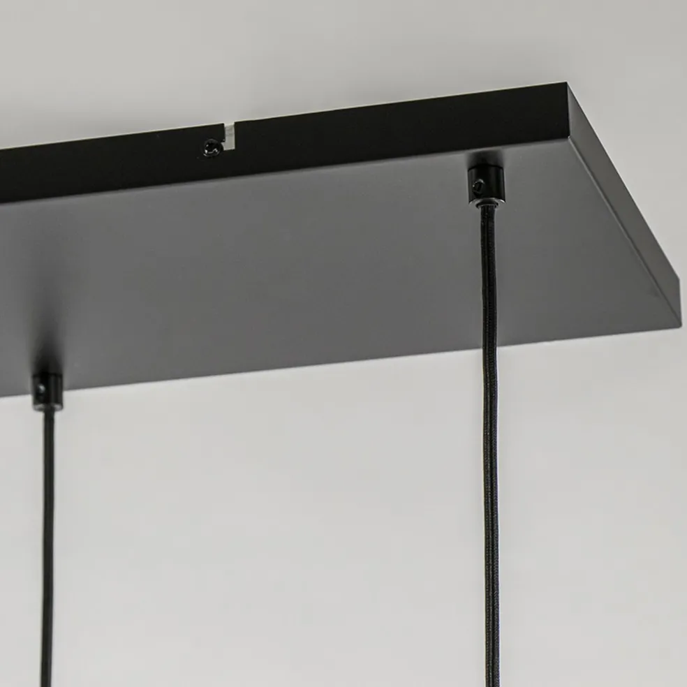 Grote hanglamp Lekar 5-lichts antiek brons met smoke glas