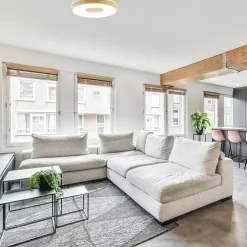 Grote LED plafondlamp met houtlook 65 cm