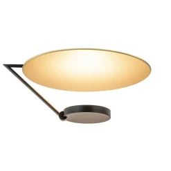 Grote LED plafondlamp zwart/goud indirect licht