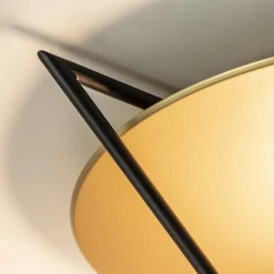 Grote LED plafondlamp zwart/goud indirect licht