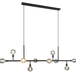 Grote 10-lichts eettafelhanglamp zwart exclusief lichtbronnen