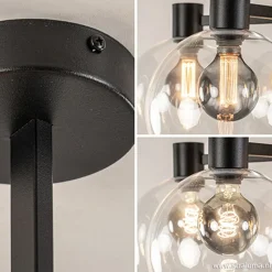 Grote 5-lichts plafondlamp helder glas