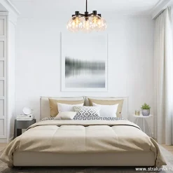 Grote 5-lichts plafondlamp helder glas