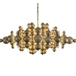 Grote ovale hanglamp Blow mat brass