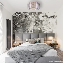 Grote plafonnière zilver met chroom 50