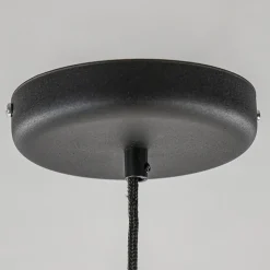 Grote retro hanglamp opaal glas met zwart