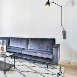 Grote retro wandlamp met zwarte kap verstelbaar