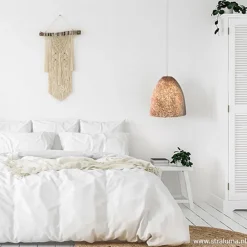 Grote schelpen hanglamp bruin goud