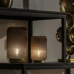 Grote tafellamp op batterijen donkerbruin Lipa