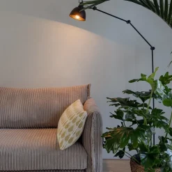 Grote vloerlamp retro mat zwart verstelbaar