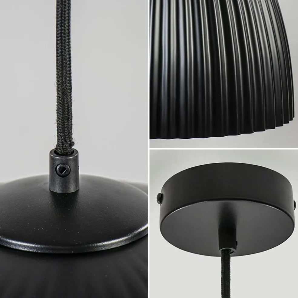 Grote XL hanglamp relief zwart met goud