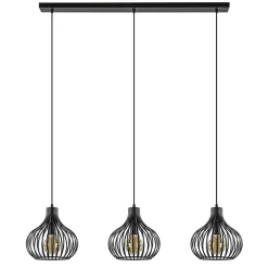 Hanglamp Aglio 28cm 3L op balk zwart