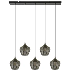 Hanglamp Alvaro 5-lichts antiek brons