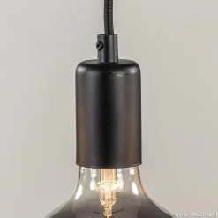 Hanglamp balk 110cm + 5x pendel zwart