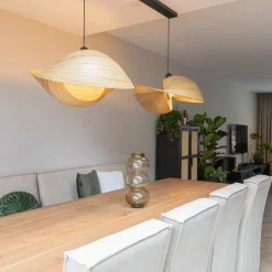 Hanglamp bamboe schelp 60cm