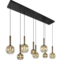 Hanglamp Bella 8L zwart/brons/smoke mix