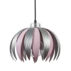 Hanglamp bloem kinderkamer grijs/roze