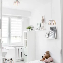 Hanglamp bloem kinderkamer grijs/roze