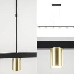 Hanglamp Bounce 6L 160cm zwart/goud