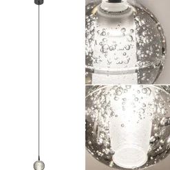 Hanglamp Bubbles 1L zwart/helder dtw