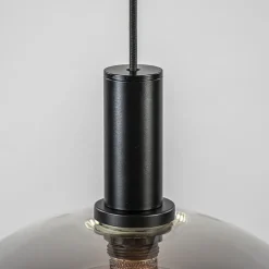 Hanglamp Chandra 1L zwart + glas 40cm