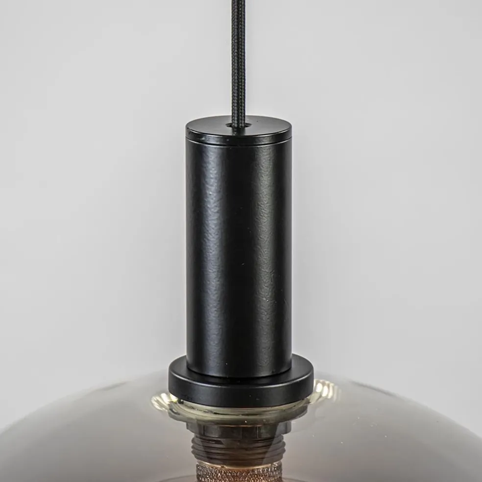 Hanglamp Chandra 1L zwart + glas 40cm