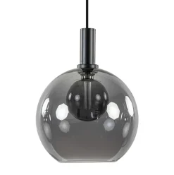 Hanglamp Chandra 1L zwart + glas 30cm