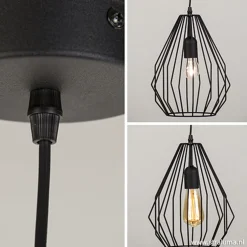 Hanglamp draad mat zwart