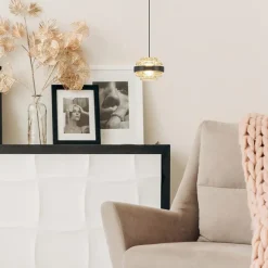 Hanglamp Dynasty 1L zwart/amber