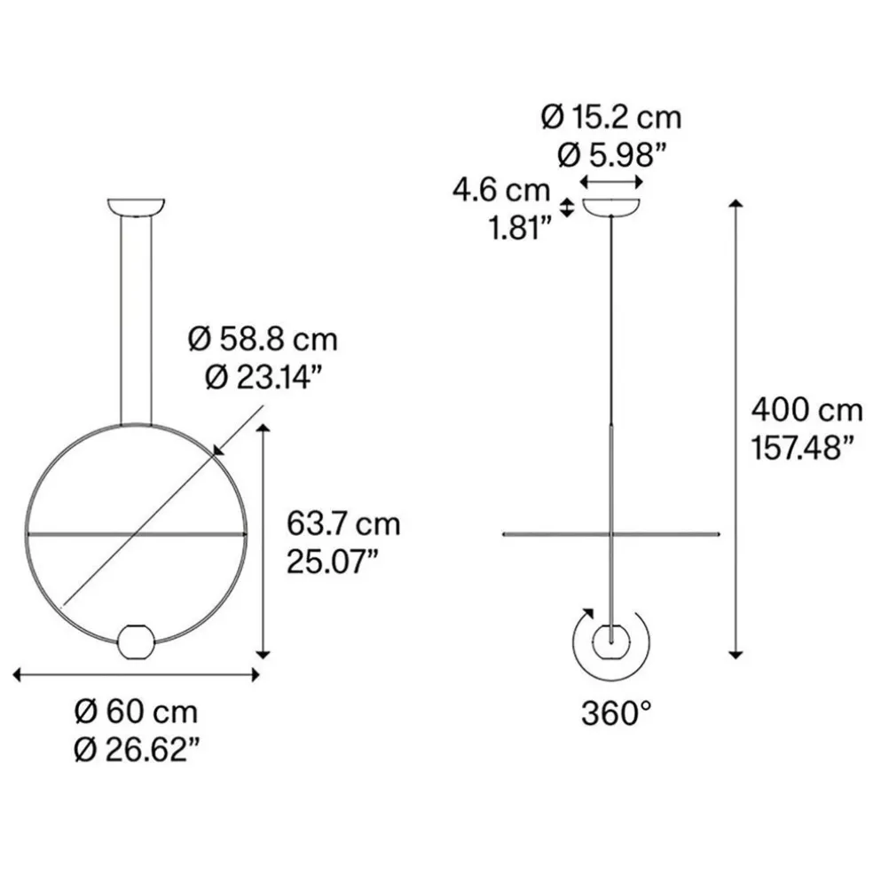 Hanglamp Elara 60cm zwart