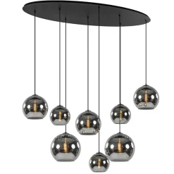 Hanglamp Fantasy Globe 8L zwart+smoke