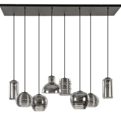 Hanglamp Fantasy 8L zwart + smoke glas mix